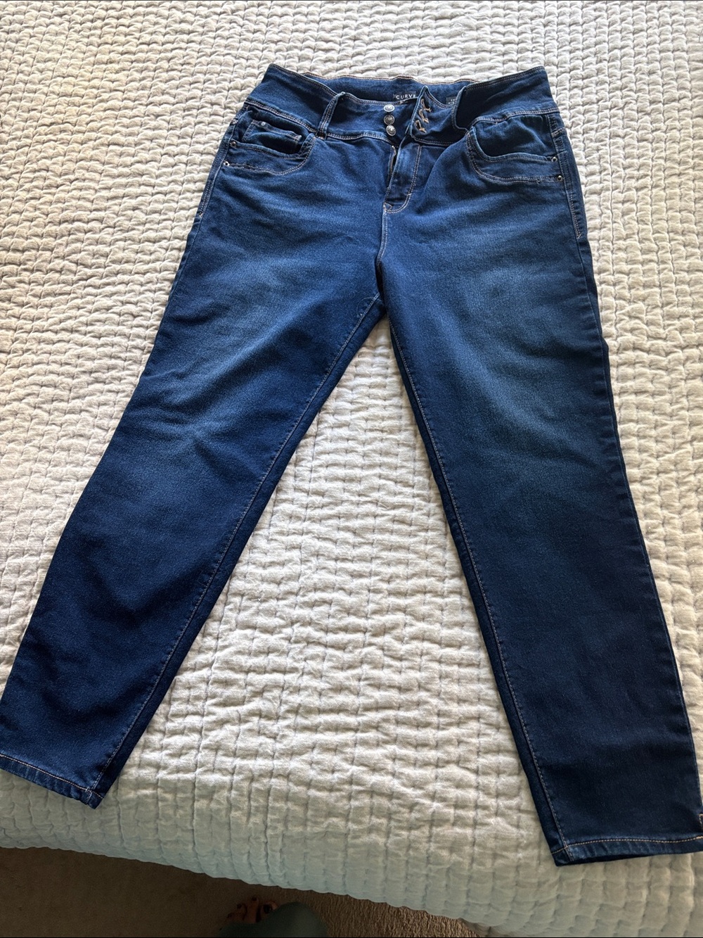 16/33 Curve Appeal Women's Dark Blue Skinny Jeans